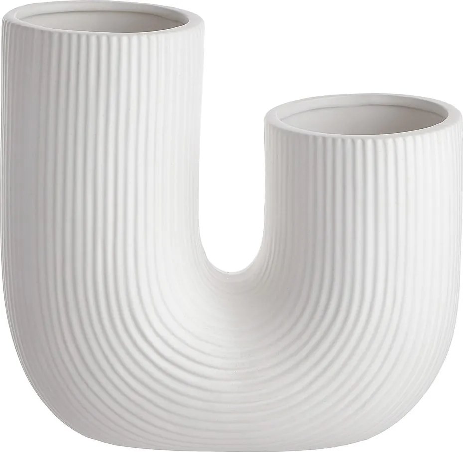 TUBE kerámia váza, fehér 22,5cm