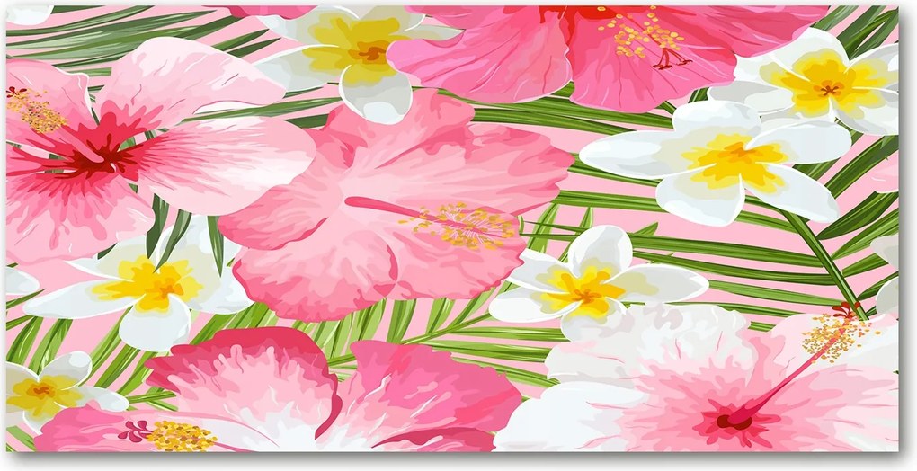 Fotó üvegkép Trópusi virágok 140x70