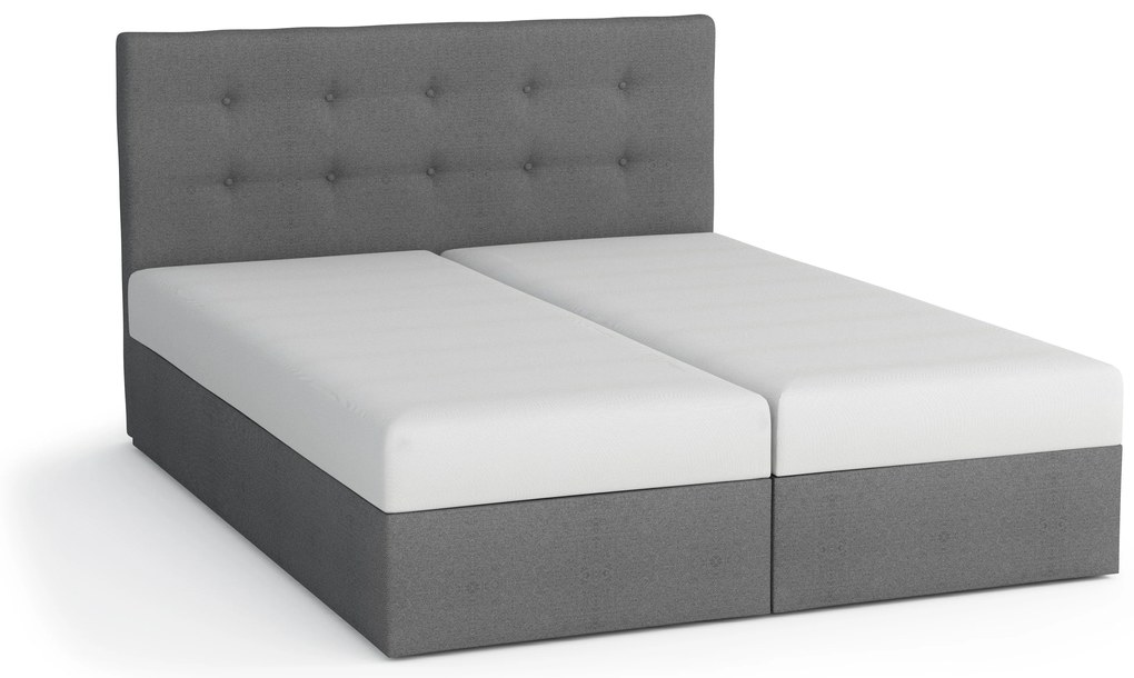 Franciaágy Boxspring 180 cm Lilac (minta + fehér) (matraccal és tárolóhellyel). 1046664