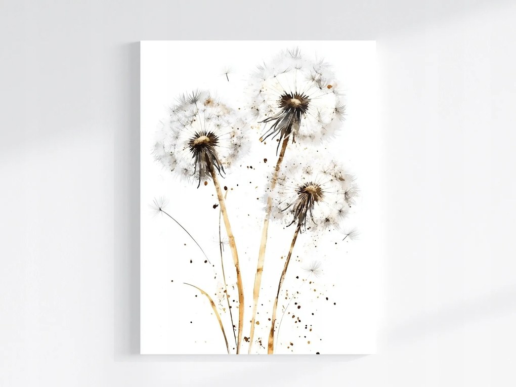 Vászonkép Canvas Grafika Természet Virágok Pitypang Pihe-puha Boho 60x80