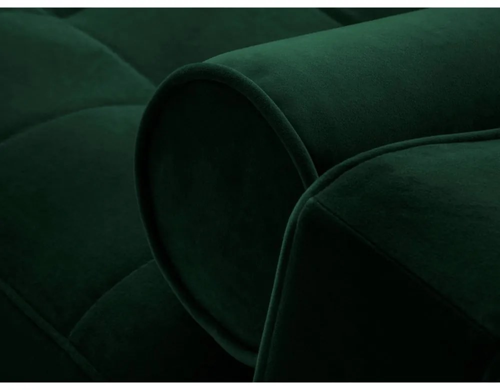 Santo zöld kinyitható bársony sarokkanapé, jobb oldali - Milo Casa