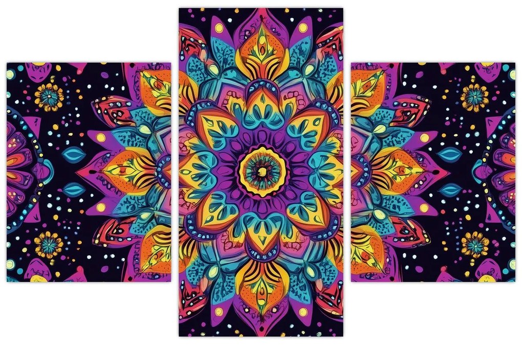Kép - Kaleidoszkópos mandala (90x60 cm)