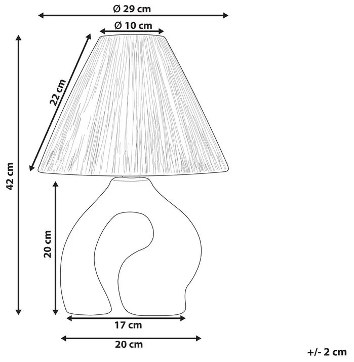 Fehér kerámia asztali lámpa BARBAS Beliani