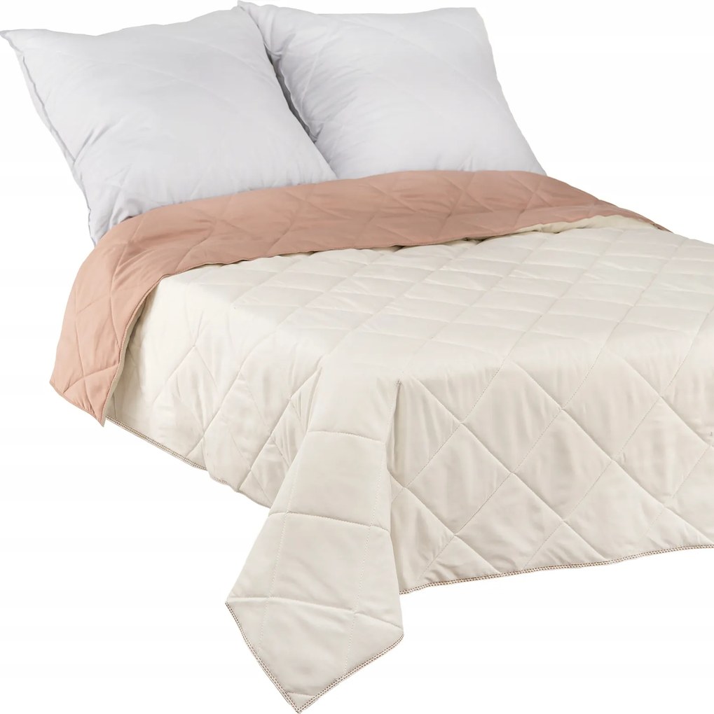 Ágytakaró 90x200 Steppelt Kétoldalas Kapa pléd mintás Bézs ekrü