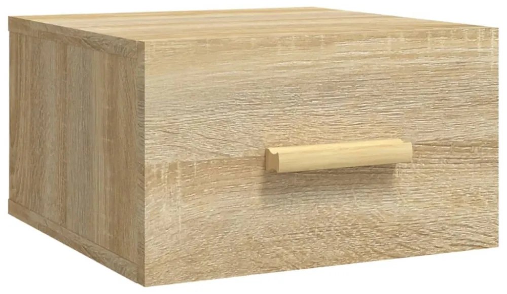 2 db sonoma tölgy falra szerelhető éjjeliszekrény 35x35x20 cm