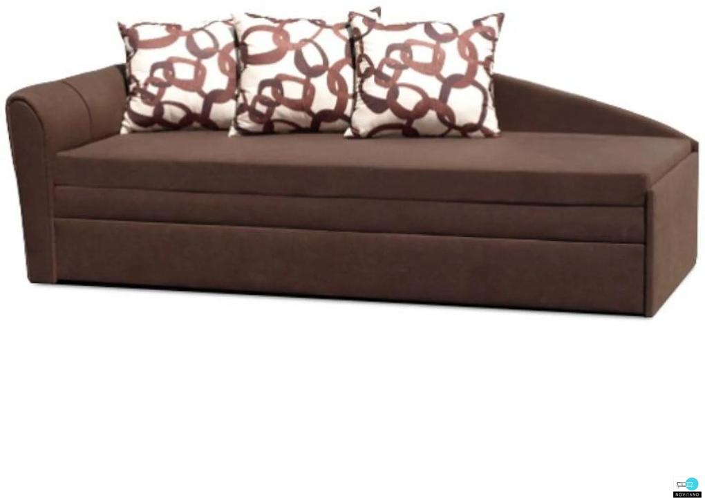 Széthúzható kanapé, barna, bal, szövet Alova, LAOS