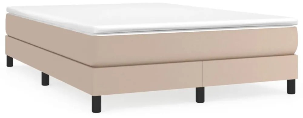 cappuccino színű műbőr rugós ágykeret 140 x 190 cm
