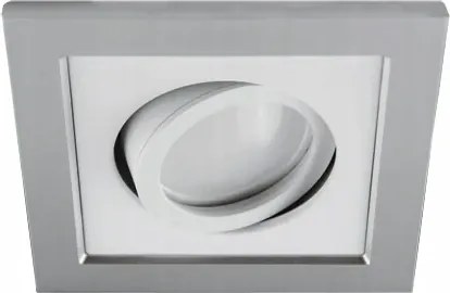 Mennyezeti spot lámpatest ezüst-fehér süllyesztett négyzet Ideus