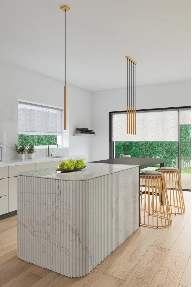 Aranyszínű fém függőlámpa Fideus – Sollux