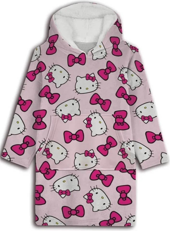Hello Kitty Bow belebújós plüss polár takaró, poncsó 7-14 év