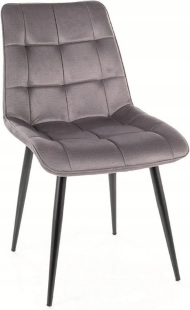 Kárpitozott velúr steppelt szék szürke étkező konyha nappali Chic