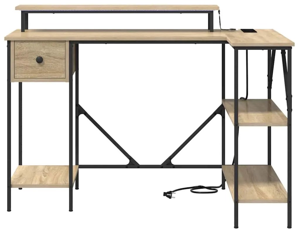 Asztal fiókkal sonoma tölgy 120 x 79 x 86.5 cm Faanyag