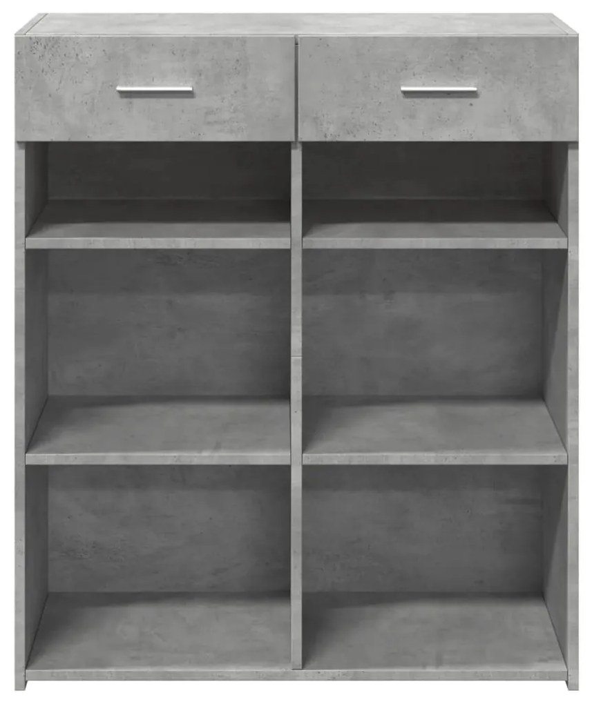 betonszürke szerelt fa tálalószekrény 80 x 42,5 x 93 cm