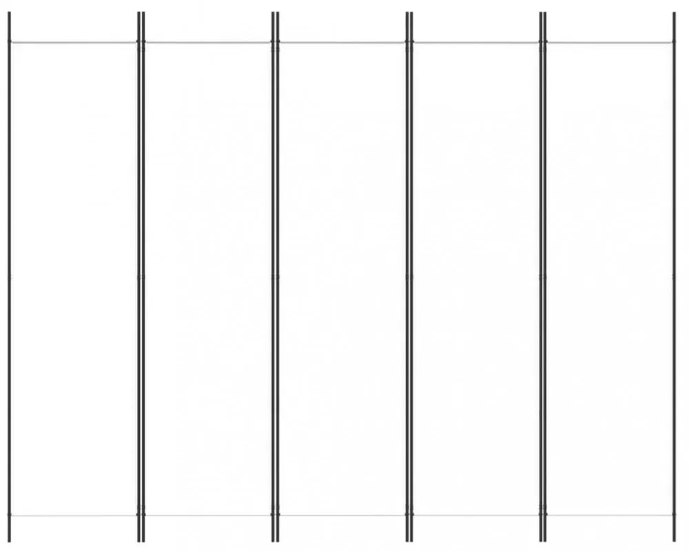 fehér 5 paneles paraván 250x200 cm szövet