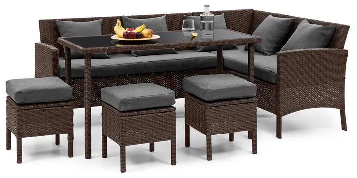 Titania Dining Lounge Set, kerti ülőgarnitúra készlet, barna/sötétszürke