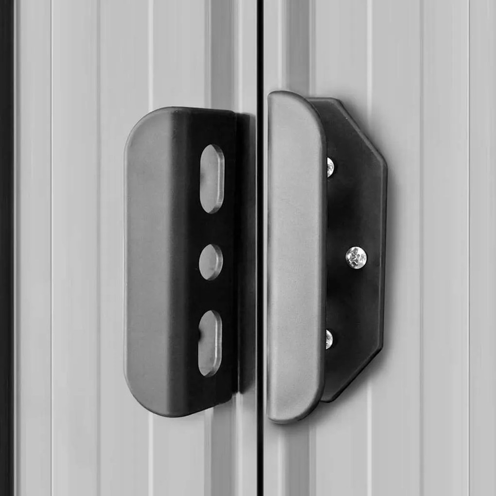 szürke fém kerti fészer 204 x 132 x 186 cm