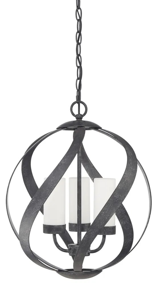 ELSTEAD QNBLACKSMITH3POBK BLACKSMITH Kültéri Függő Lámpa Fekete, Opál IP44