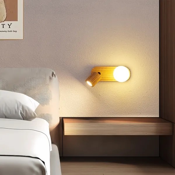 Brilagi - MODERN WOOD fali spotlámpa, 1xG9/5W/230V+1xGU10/8W, kaucsukfa