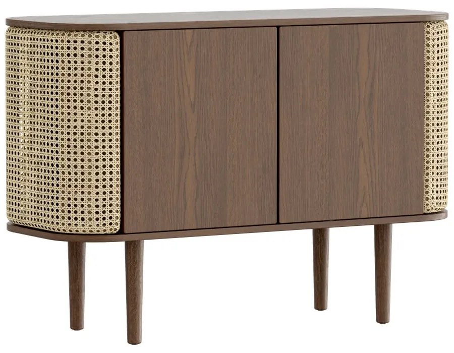 Barna-natúr színű alacsony komód tölgyfa dekorral 109x75 cm Treasures – UMAGE