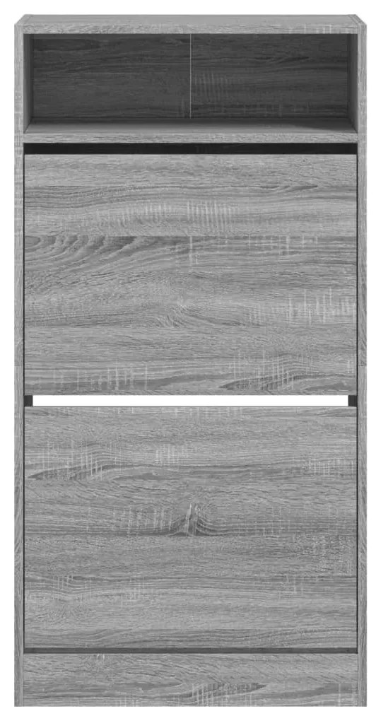 szürke sonoma színű szerelt fa cipőszekrény 60x34x116 cm