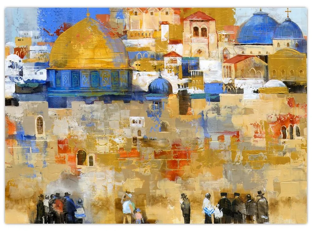 Kép - siratófal, Jerusalem, Israel (70x50 cm)