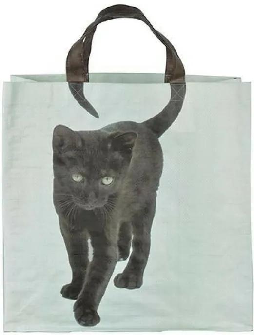Bevásárló táska, fekete cica mintával