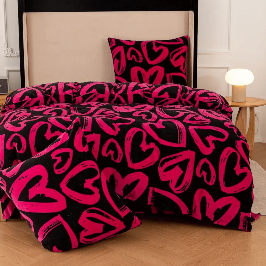 Mikroplüss ágyneműhuzat AMORYS rózsaszín Ágyneműhuzat mérete: 70 x 80 cm | 140 x 200 cm