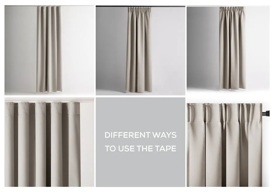 Bézs sötétítő termo függöny 140x270 cm Pleat – Restilo