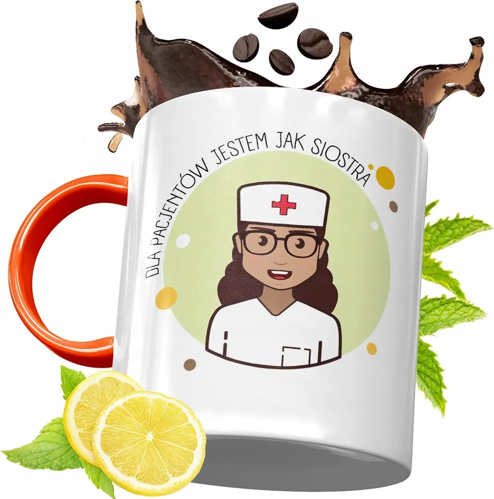 Narancssárga Bögre Ápolónőnek Ajándékba, fényképes nyomattal