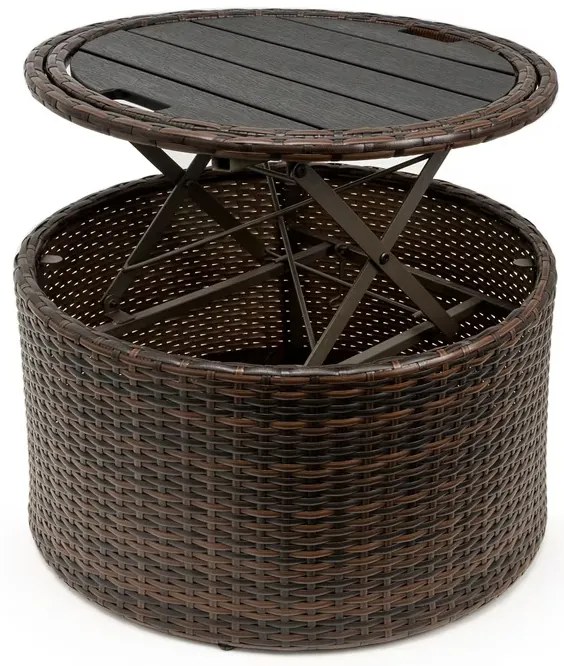 Deuba Rattan kerti ágy LAZY Ø185 cm - barna