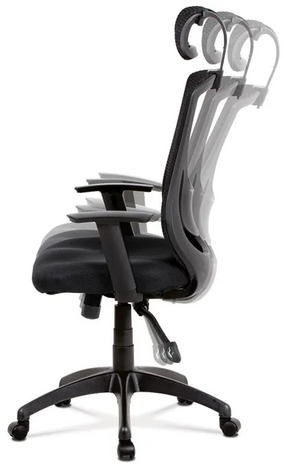 Fekete Hálós Irodai Szék, Szinkron Mechanikával. KA-A186 BK