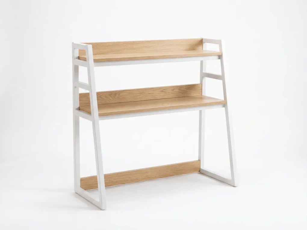 Polc az asztalra VERTEX 90x95 cm, fehér / tölgy dekoráció