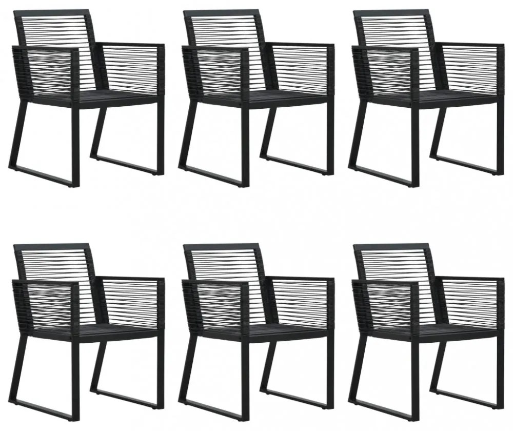7 részes fekete PVC rattan kültéri étkezőgarnitúra