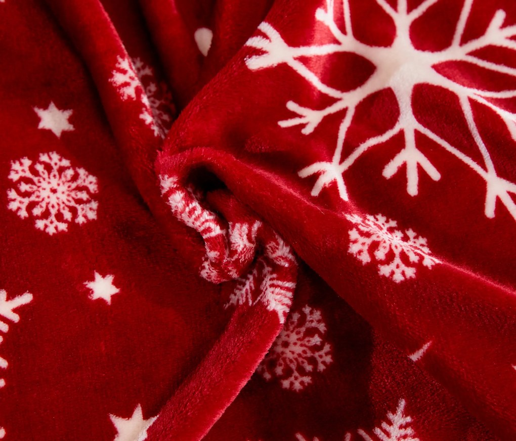 Mikroplüss ágyneműhuzat SNOWFALL piros Ágyneműhuzat mérete: 80 x 80 cm | 135 x 200 cm