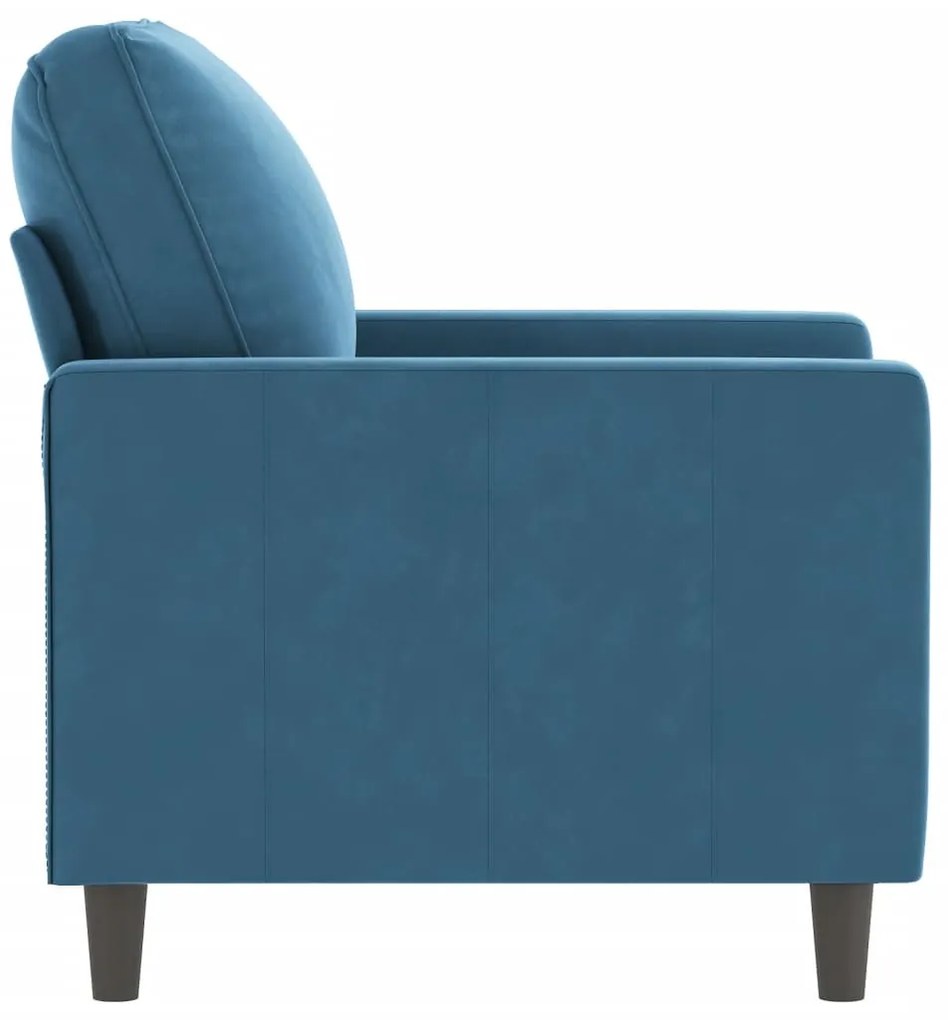 vidaXL kék bársony kanapéfotel 60 cm