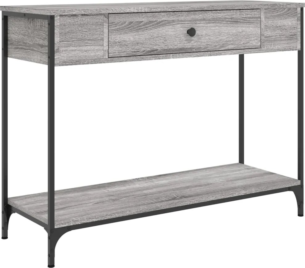 vidaXL szürke sonoma színű szerelt fa konzolasztal 100 x 34,5 x 75 cm