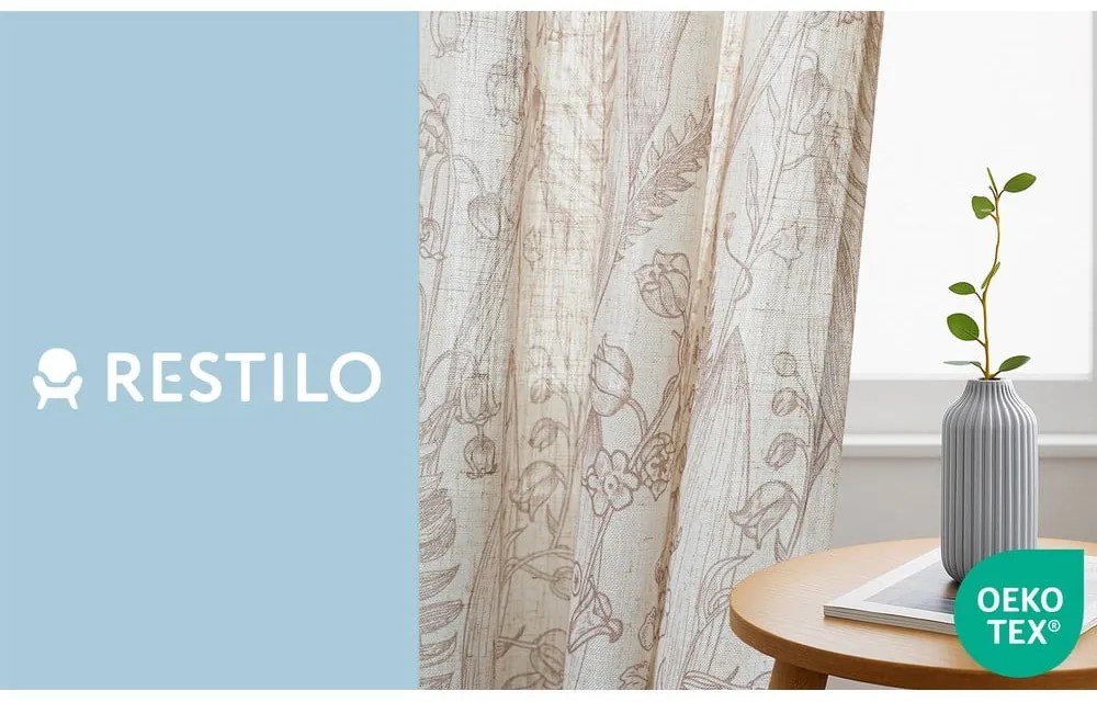 Bézs-világosbarna függöny 135x250 cm Selvetia – Restilo