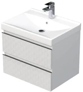 SAT Cube Way Fürdőszobaszekrény mosdóval 60x47,5x46 cm fehér matt CUBE3D46602ZBVER