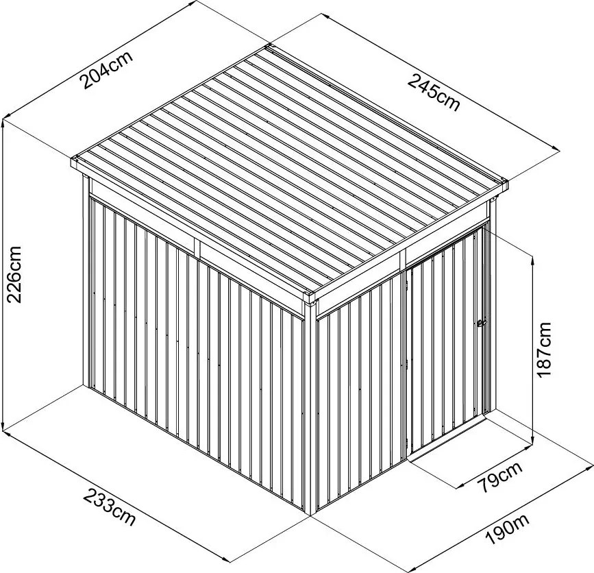 Avenberg MAGNUS Kerti ház fényáteresztő ablakokkal, 2.5 x 2.0 m - Premium