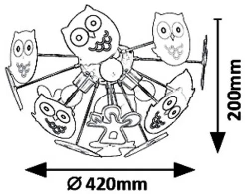 Rabalux 6389 - Gyerek csillár BIRDY 3xE14/40W/230V