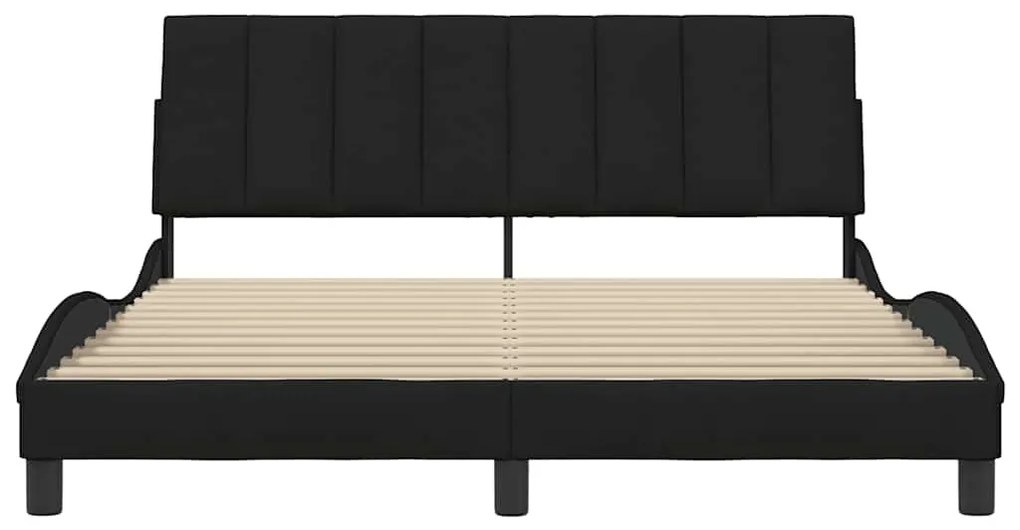 fekete szövet ágykeret matrac nélkül Hanko 160 x 200 cm