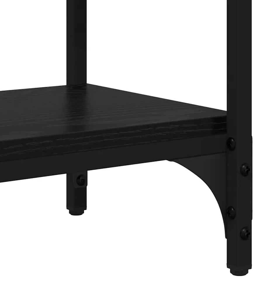 polcokkal tárolóval Musta tammi 80 x 29 x 75 cm Faanyag