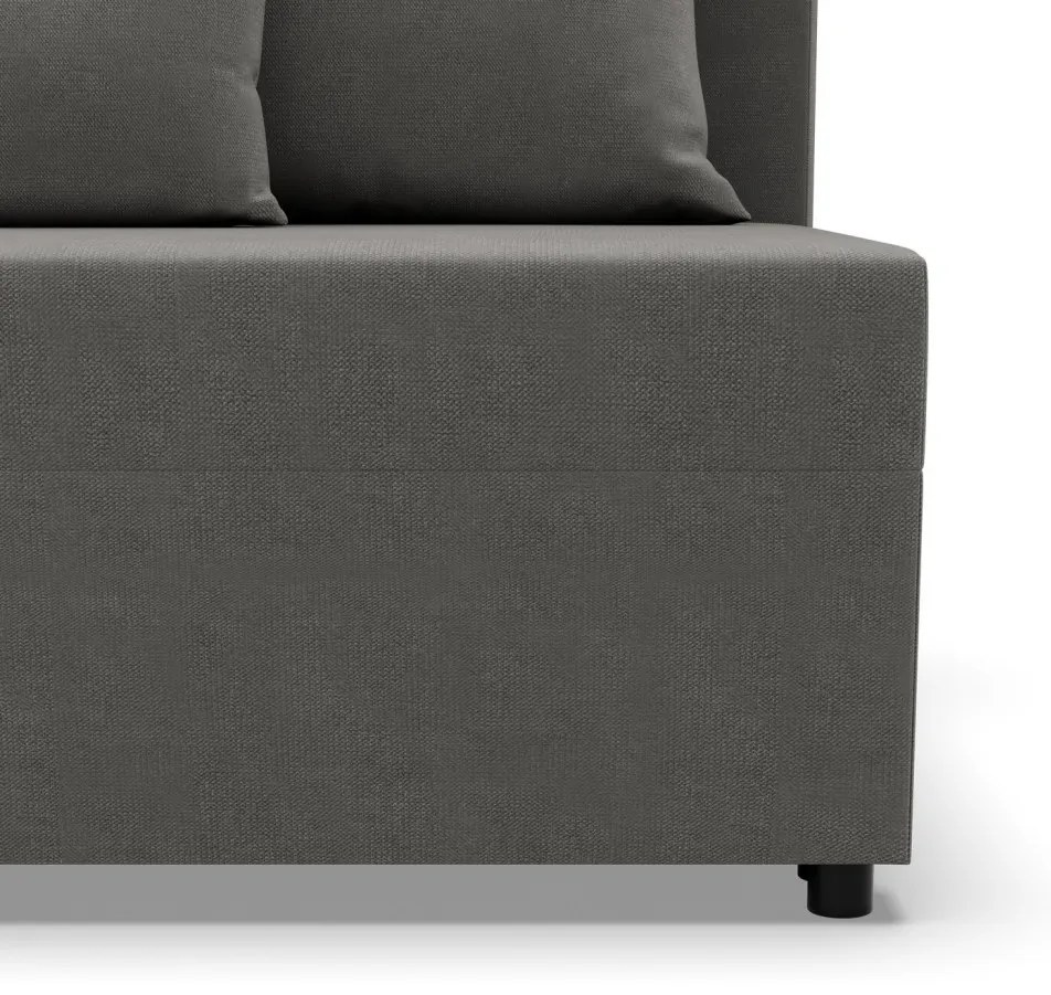 Nobu sarokkanapé, bársony, univerzális oldal, világosszürke