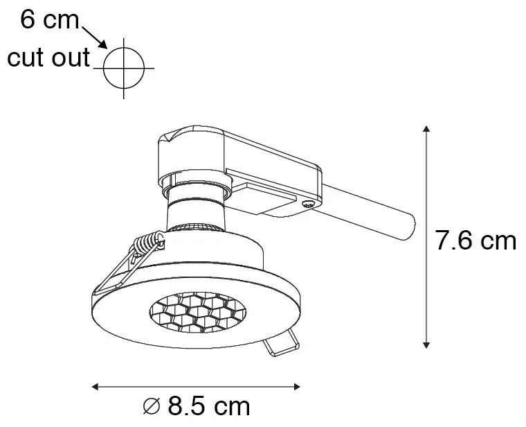 Modern fürdőszobai beépített spotlámpa fekete IP54 - Shed Honey