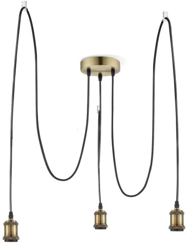 Leuchten Direkt 13571-60 - Csillár zsinóron DIY 3xE27/60W/230V pók réz