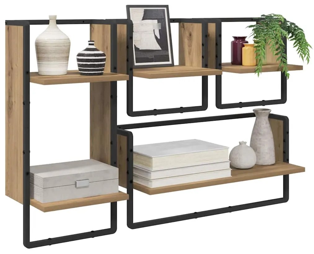 vidaXL Fali polc készlet 4 pcs Artisan tölgy 65 x 25 x 30 cm Faanyag