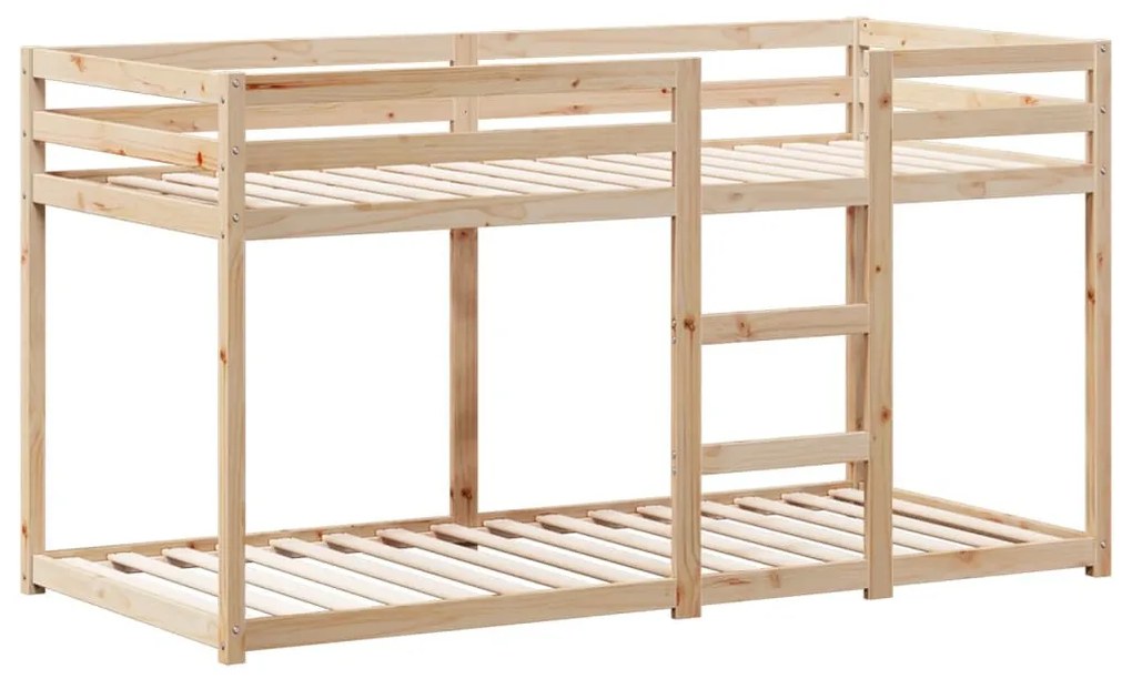 tömör fenyőfa ágy emelettel és tetővel 75 x 190 cm