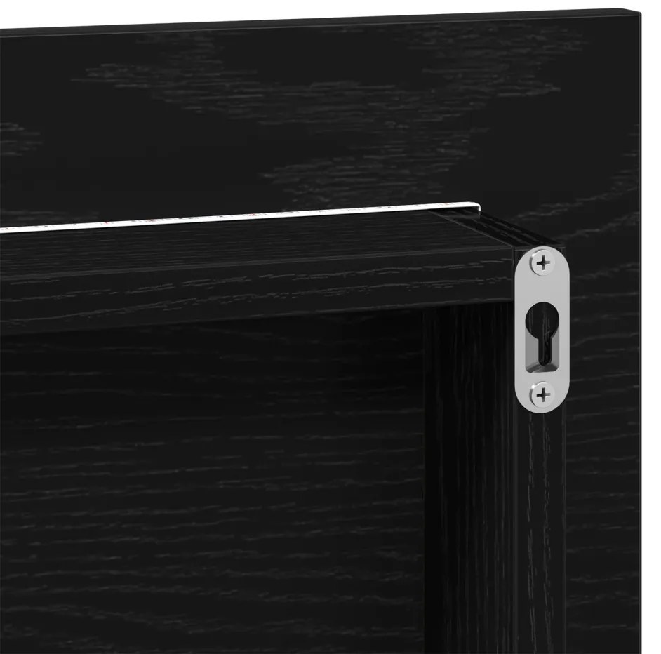 Fürdőszoba Tükörszekrény LED világítással Fekete Tölgy 80x37 cm