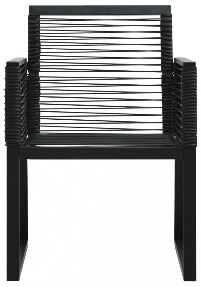 7 részes fekete PVC rattan kültéri étkezőgarnitúra