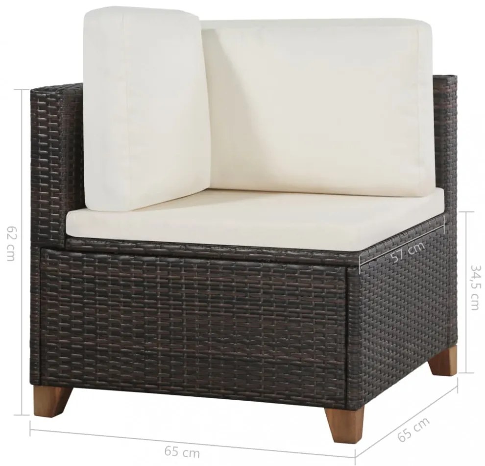 4 részes barna polyrattan kerti ülőgarnitúra párnával